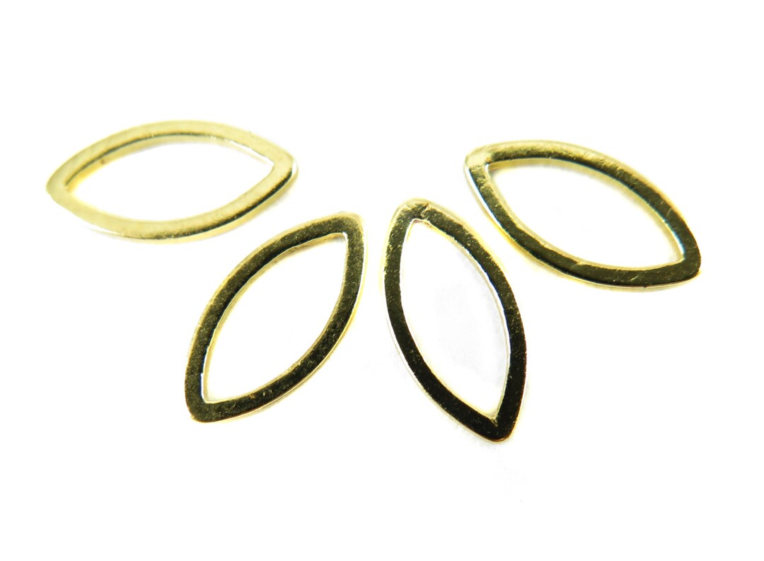 Tiny Gold Plated Pointed Oval Shape Wire Charms 16x K202C Etsy