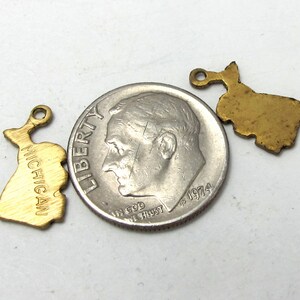 Engraved Tiny Raw Brass Michigan State Charms 6X A421-A - Etsy