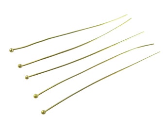 Brass Ball Point Head Pins (24x) (F539)