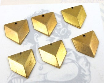 Brass Military Chevron Drop Charms (6X) (M647-A)