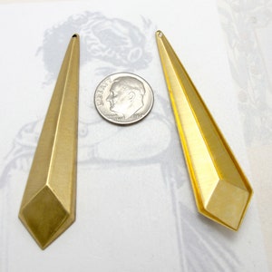 Brass Geometric Facet Long Diamond Drop Pendants 4X M690 image 4