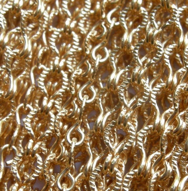 Unique Vintage Raw Brass Textured Ladder Chain 6 feet C506 image 1