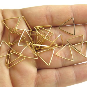 Tiny GoldPlated Triangle Shape Wire Charms 12x K228-C image 3