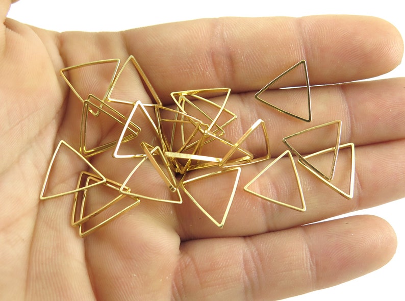 Tiny GoldPlated Triangle Shape Wire Charms 12x K228-C image 3