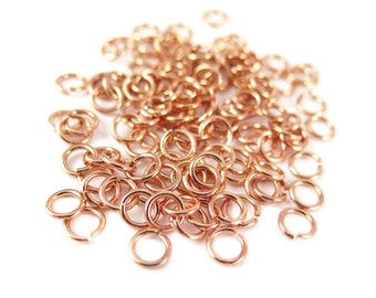 Rose Gold Plated 6mm Round Jump Rings - 12 grams (approximately 100x) (19 gauge) K854-D