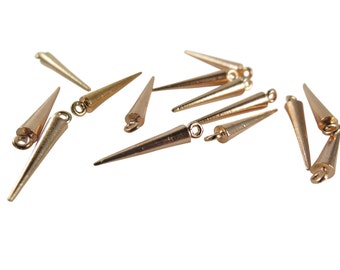 Rose Gold Plated Spike Charms (4X) (M506-D)