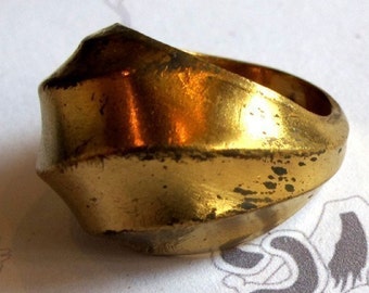 Vintage Brass Swirl Ring (1X) (J521)