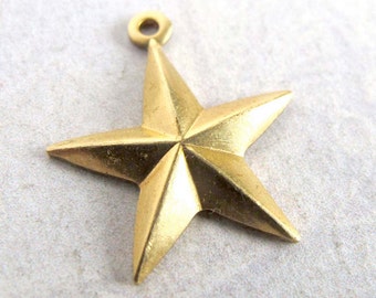 Brass Nautical Star Charms (16X) (M628)