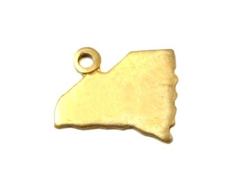 Blank - Tiny Raw Brass South CarolinaState Charms (6X) (A439-1)