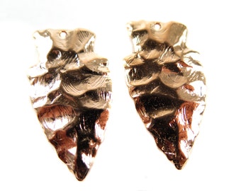 Large Rose Gold Plated Arrowhead Pendants (1X) (M650-D)