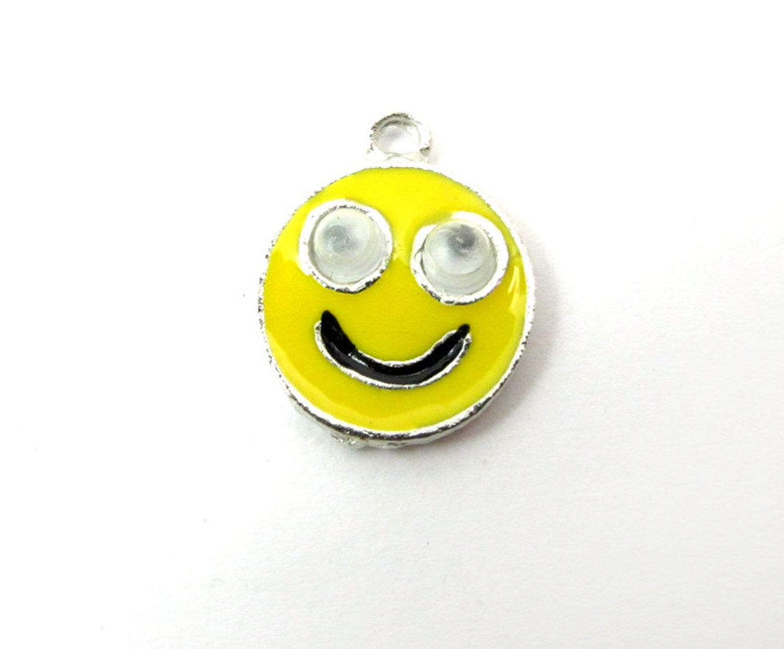Vintage Enamel Googly Eyes Smiley Face Charms 4X E517 Etsy