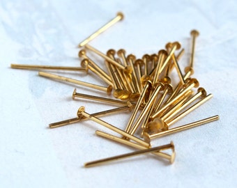 Gold Plated Tiny Headpins (24 grams - approximately 400x) (F566)