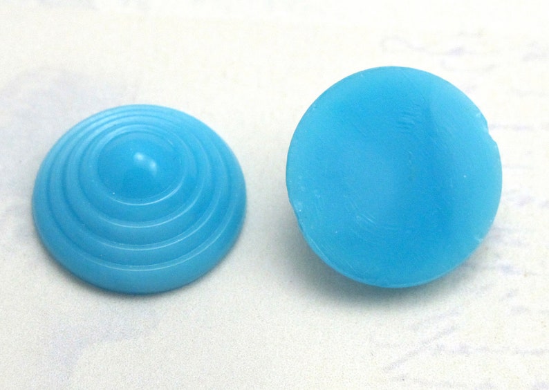 3 SEtS LEFT Vintage Glass Round Blue Cabochons 4X CB519 image 3