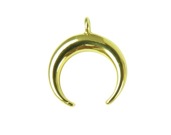 Gold Plated Crescent Moon Charms - Large (1X) (K651-C)