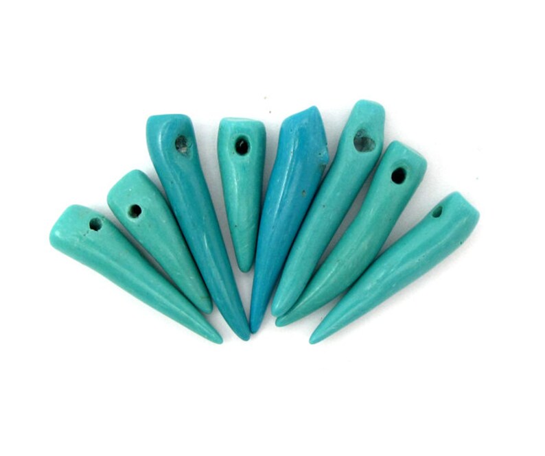 Died Blue Turquoise Howlite Spike Beads 12X NS558 | Etsy
