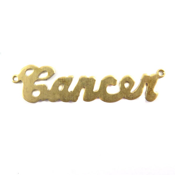 Brass Astrological Name Plate Pendants - Cancer - (2X) (A615-A)