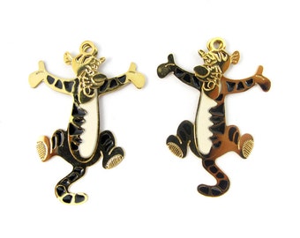 Winnie The Pooh Plated Disney Character Charms - TIGGER - Left and Right (4 sets) (E562)