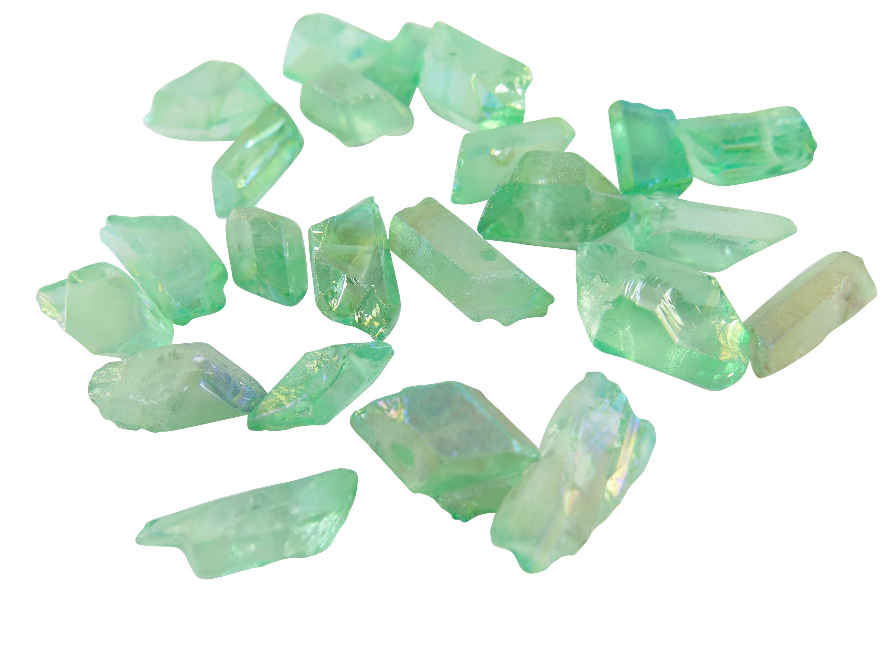 Mint Green Aura Coated Rough Quartz Beads 8x NS844 Etsy
