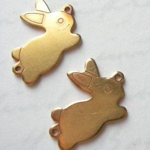 Raw Brass Bunny Engraving Charms (6x) (M502-A) - Etsy
