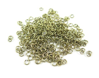 Antiqued Shiny Brass 4mm Round Jump Rings - 12 grams (approximately 300x) (21 gauge) K851-E