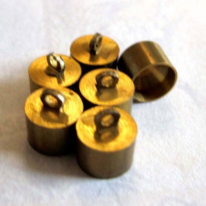 Vintage Antiqued Raw Brass End Cap Findings 12X F567 image 3