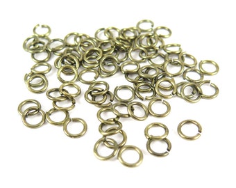 Antiqued Brass 6mm Round Jump Rings - 12 grams (approximately 100x) (19 gauge) K854-E