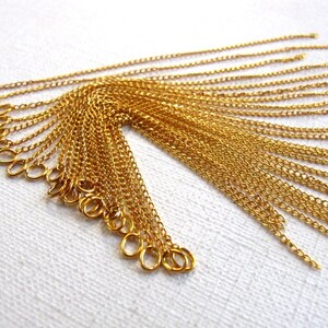 Gold Plated Curb Chain Charms With Jump Ring 24X C578 image 2