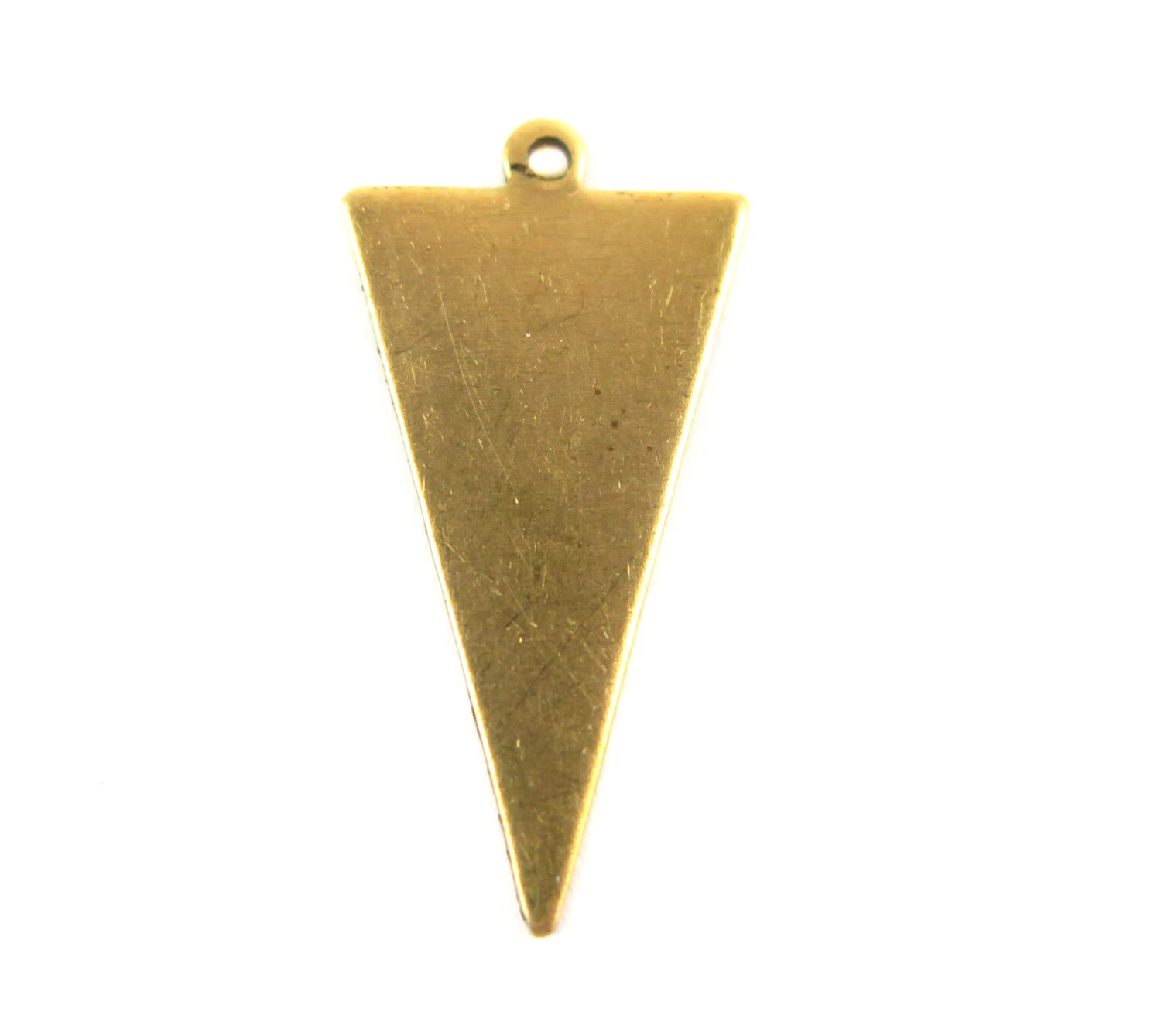 Brass Chevron Upside Down Triangle Engraving Charms (6X) (M555-A