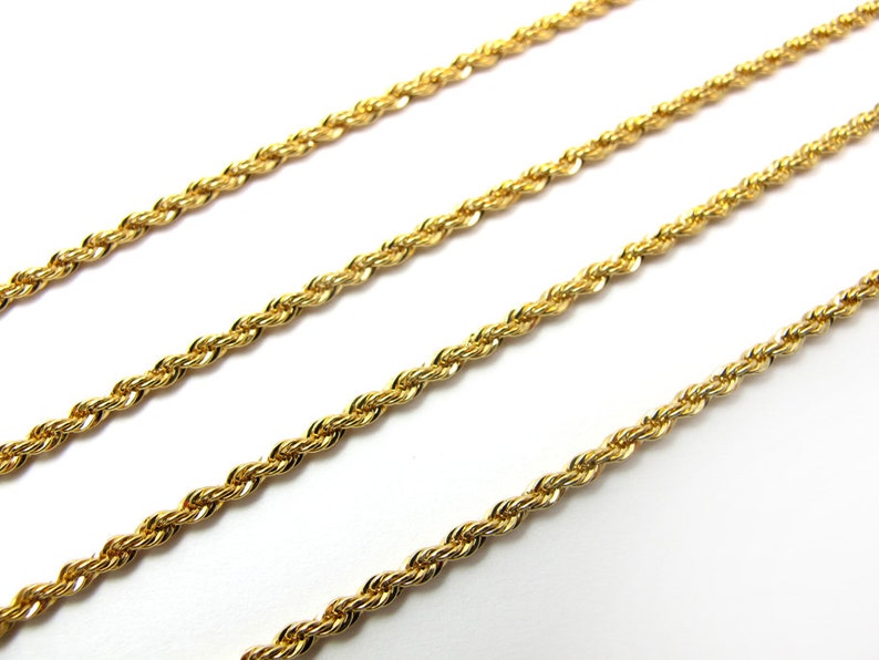Vintage Gold Plated Rope Chain Necklaces No Clasp 15.75 Etsy