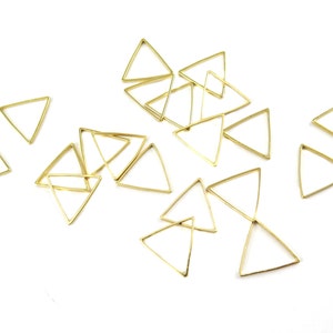 Tiny GoldPlated Triangle Shape Wire Charms 12x K228-C image 1