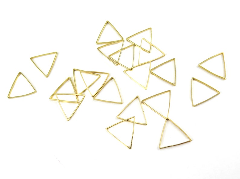 Tiny GoldPlated Triangle Shape Wire Charms 12x K228-C image 1