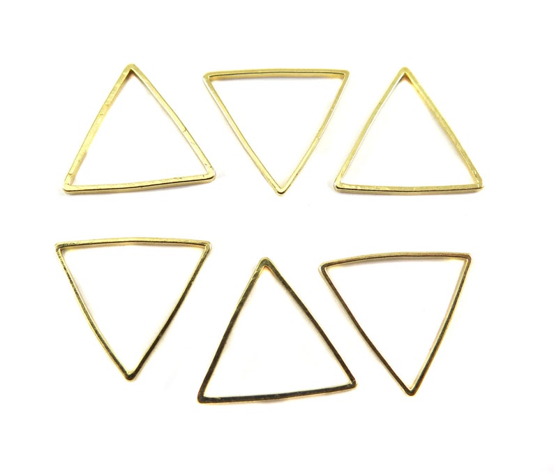 Tiny GoldPlated Triangle Shape Wire Charms 12x K228-C image 2