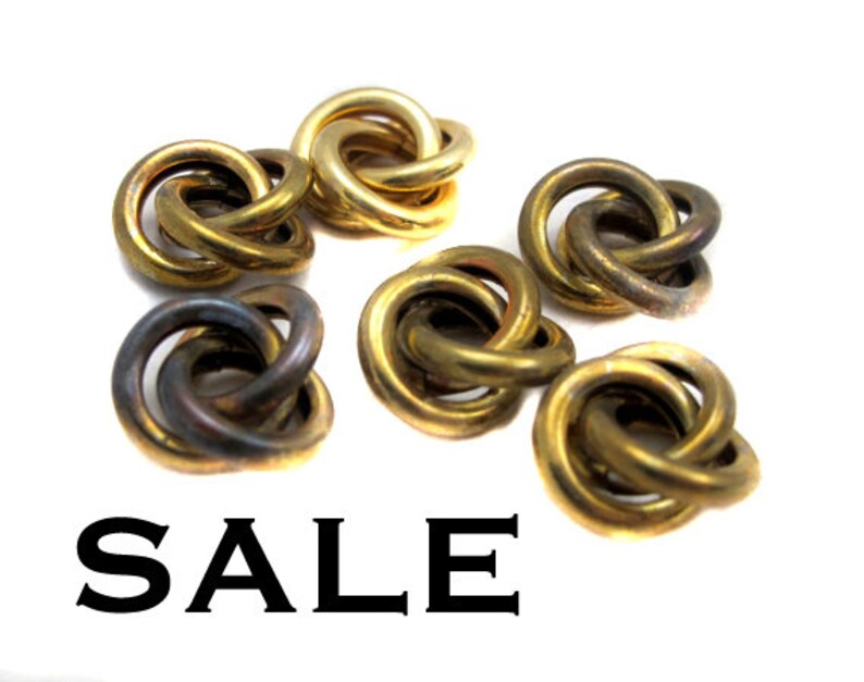 Vintage Brass Very Tarnished Knot Pendants / Charms 6X Etsy