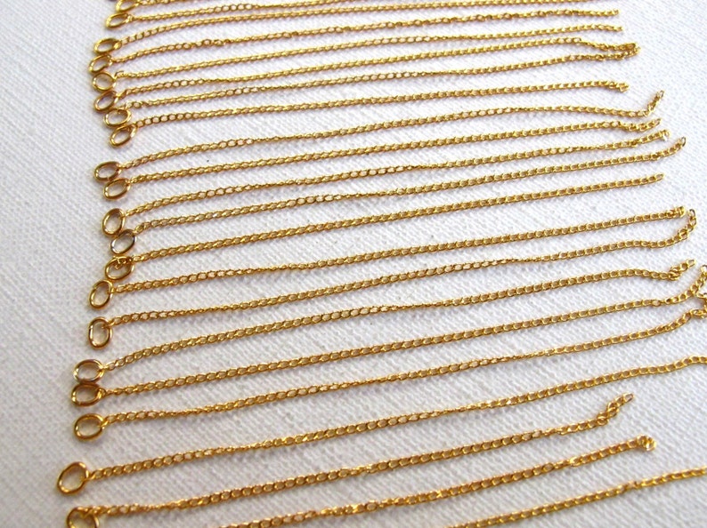 Gold Plated Curb Chain Charms With Jump Ring 24X C578 image 3