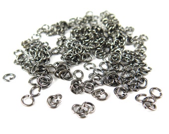 Gun Metal Plated 4x5mm Oval Jump Rings - 12 grams (approximately 250x) (20 gauge) K858-G