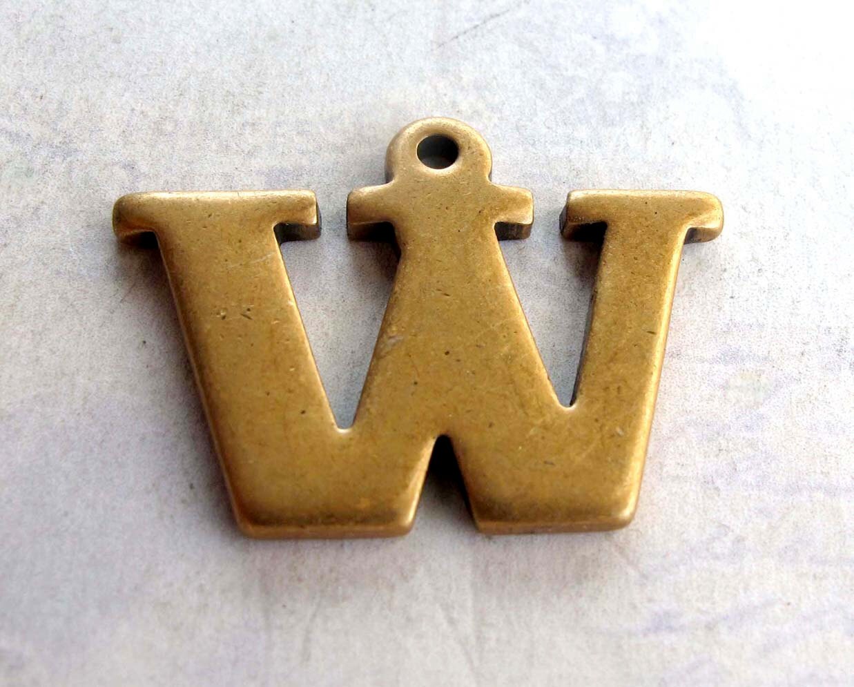 Vintage Brass Letter W Pendant 1X M919 Etsy
