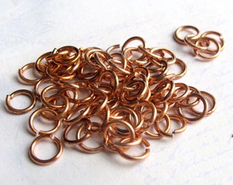 Red Brass Round Jump Rings - 9mm  (10 Grams) (F551)