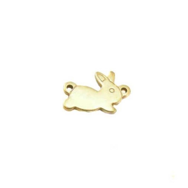 Raw Brass Baby Bunny Engraving Charms (8x) (M514-A)