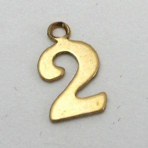 Raw Brass Number 0 Charms (10X) (A529)