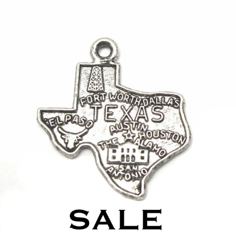 Vintage Antique Silver Plated Texas State Charms V308 4X 25/% off SALE