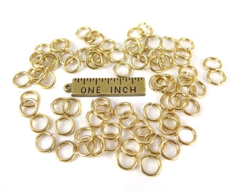 Gold Plated 7mm Round Jump Rings - 12 grams (approximately 80x) (18 gauge) K855-C