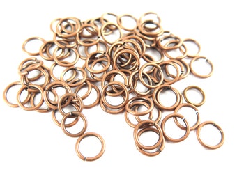 Antiqued Copper Plated 8mm Round Jump Rings - 12 grams (approximately 80x) (19 gauge) F636