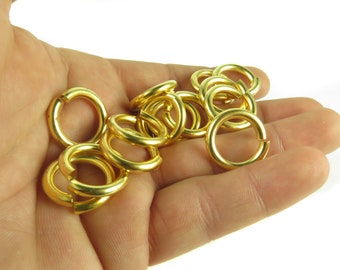 HUGE Brass Round Jump Rings - 19mm (8X) (F500)