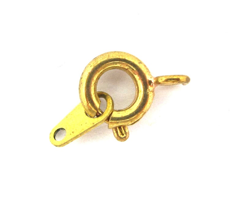 F535 16X Raw Brass Spring Clasps 7mm
