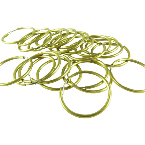 Brass Endless Hoop Earring Findings With Stainless Steel Posts 23mm ~ (12 Pairs) (F528-A)