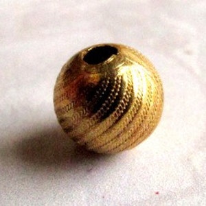 Vintage Gold Plated Textured Beads 10X B502 image 3