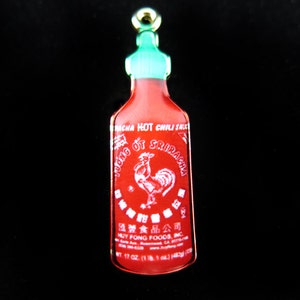 18K Gold Plated Sriracha Bottle Charms (2x) (K312-C)