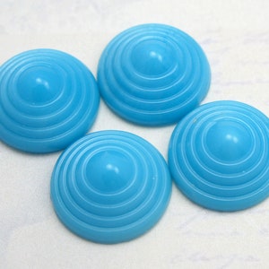 3 SEtS LEFT Vintage Glass Round Blue Cabochons 4X CB519 image 2