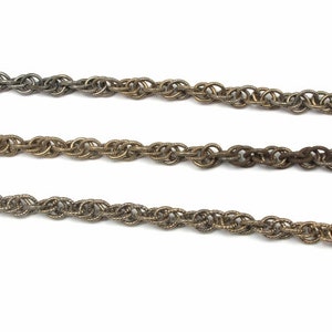 Vintage Steel Plated on Brass Rope Chain Pieces 3X C523 SALE 25% Off image 3