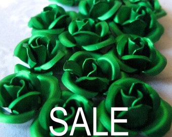 Anodized Aluminum Green Rose Charms/Beads (12X) (12mm) (V424) HALF Off S A L E